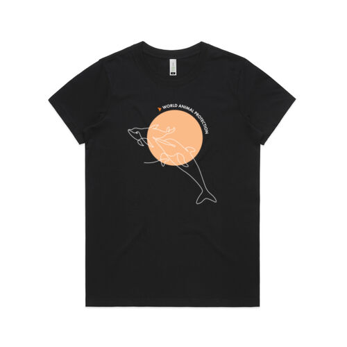 Womens Maple Organic Tee - Dolphins Thumbnail