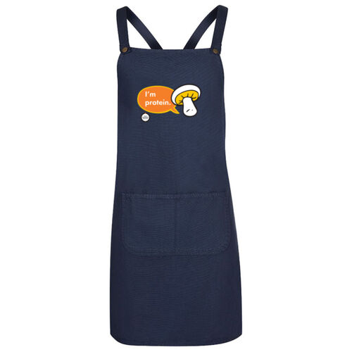 Mushroom "I'm protein!" - Cross Back Canvas Apron Thumbnail