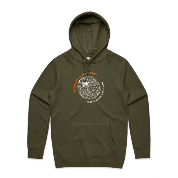 Men's hoodie: Pangolin: Don't Sell our Wildlife Thumbnail