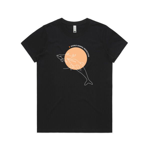 Women's organic t-shirt: Dolphins belong in the wild Thumbnail