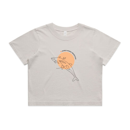 Women's Heavy Faded Crop Tee: Dolphins Thumbnail