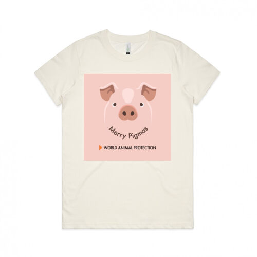 Women's Organic Tee: Merry Pigmas with text logo Thumbnail