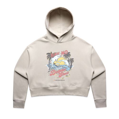 Women's Relax Crop Hood: Say No to the Dolphin Show Thumbnail