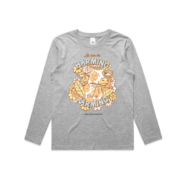 Kids Long Sleeve Tee: Let’s take the Harming out of Farming Thumbnail
