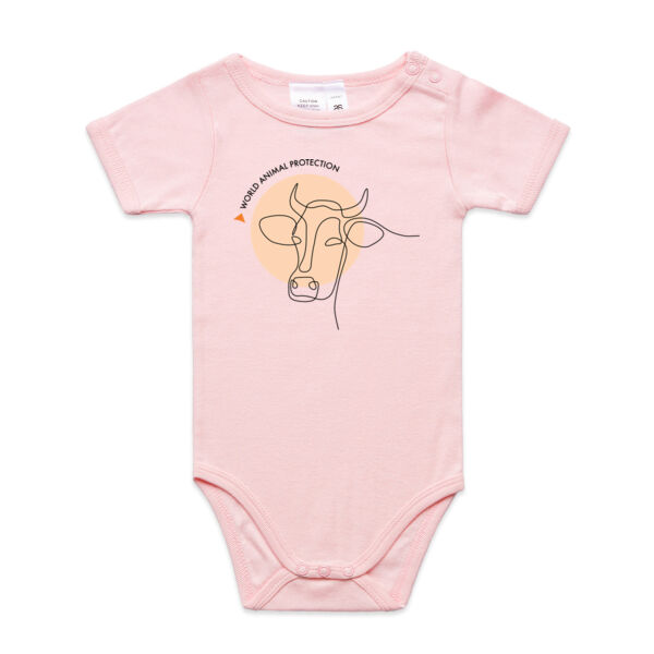 Infant Baby One-Piece: Cow Line Drawing Thumbnail
