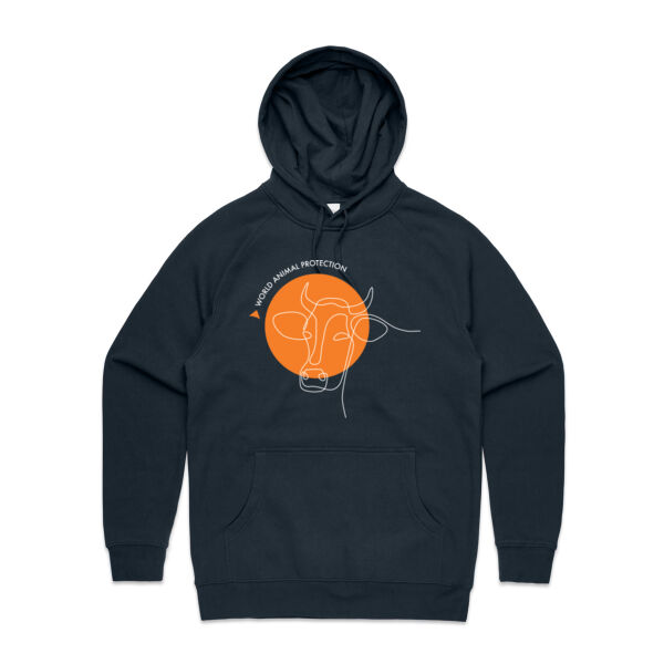 Men's Hoodie: Cow Line Drawing Thumbnail